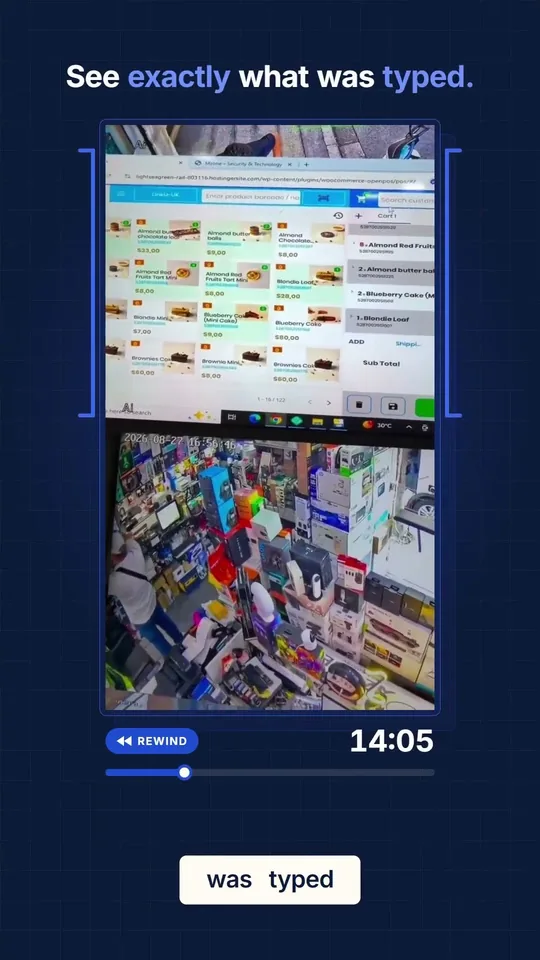 Your camera sees the cashier, but not the screen