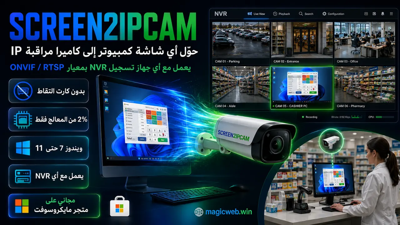 Screen2ipcam: حوّل أي شاشة كمبيوتر إلى كاميرا IP